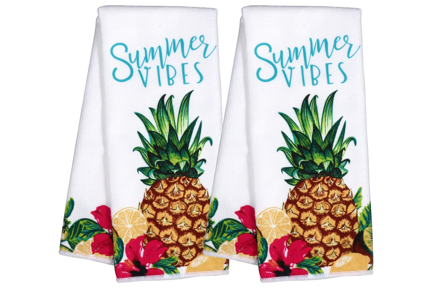 Hello Summer Pineapple Kitchen Towel Funny Kitchen Decor 